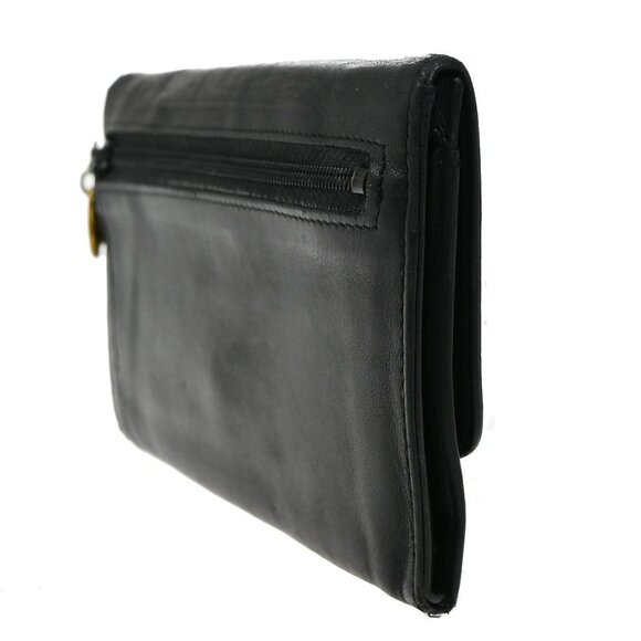 CHANEL CC Logo Bifold Wallet Leather Black GHW France Vintage 01KB335 - Picture 3 of 16